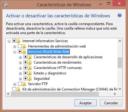 IIS en Windows 8.1